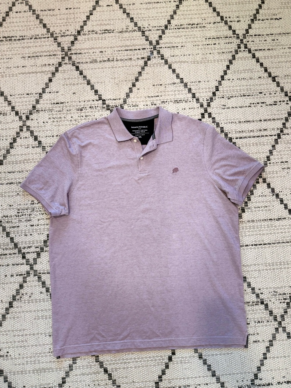 Banana Republic Men's Lavender Polo Shirt with Subtle Logo